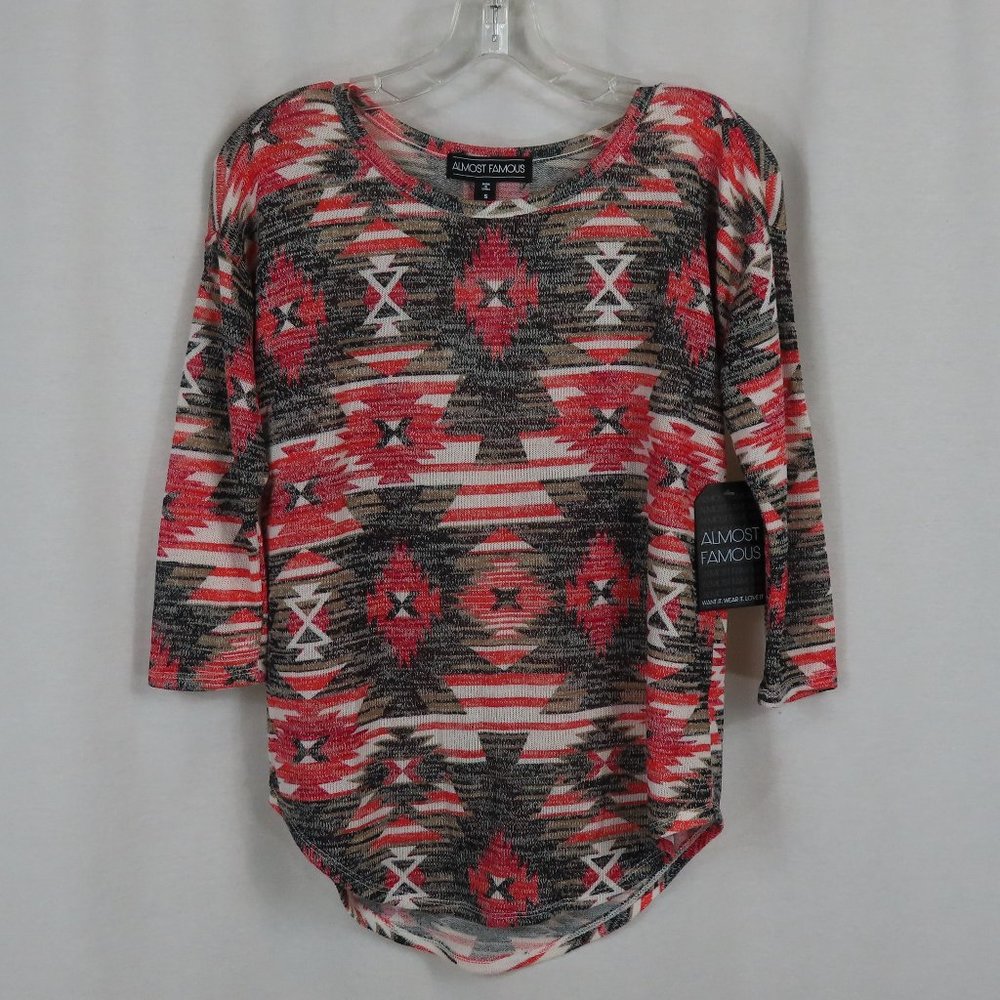Lightweight Patterned Colorful Almost Famous Shirt Sz. S